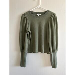 Bohme Lettie Waffle Knit Top Olive XS